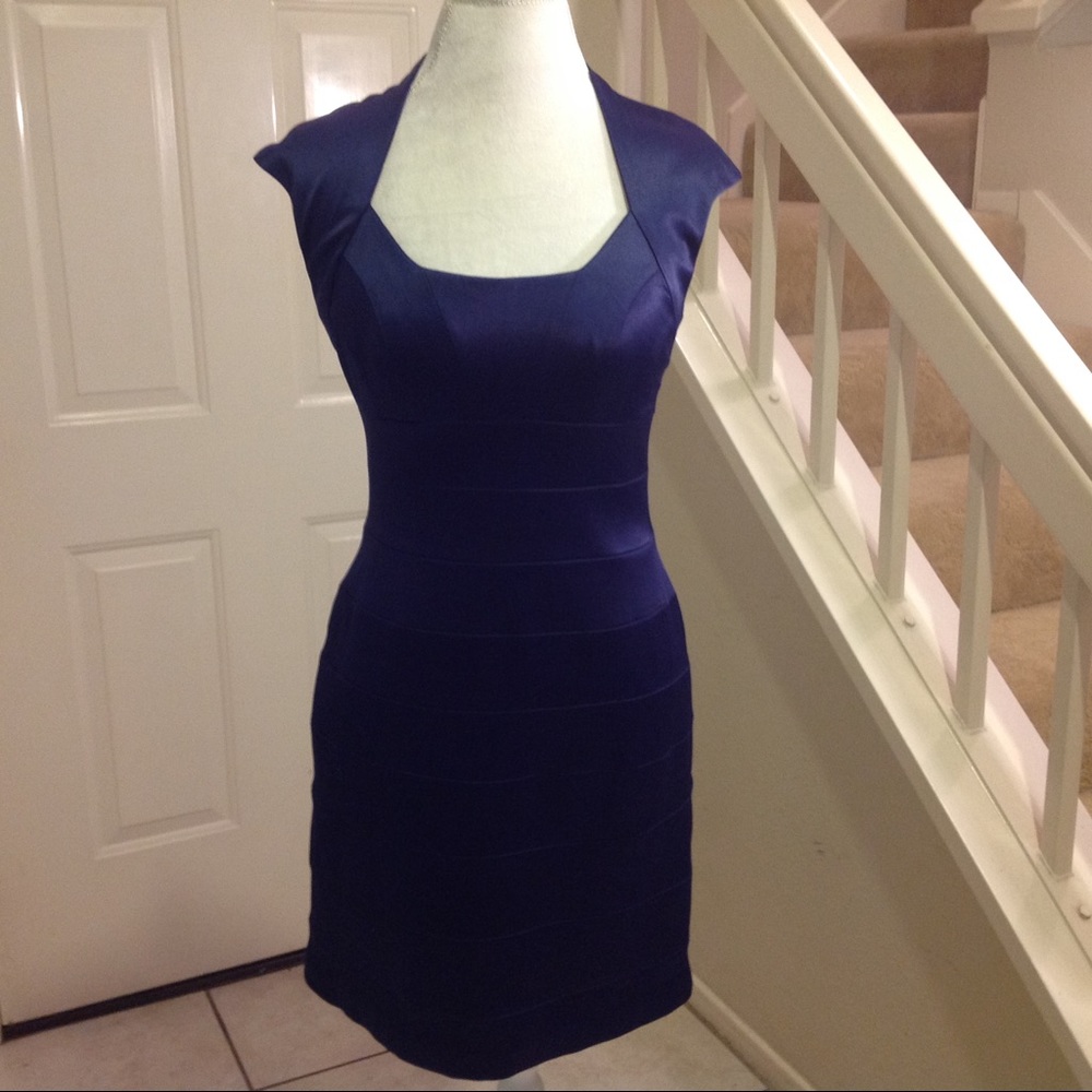Deep Navy Body Hugging Cocktail Dress